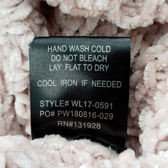 Pomp & Circumstance Oversized Crochet Sweater Peach‎ Cable Knit Soft Warm S/M - Picture 6 of 8